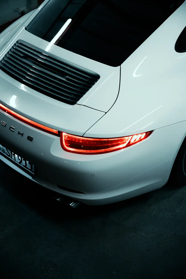 Heck des Porsche von oben